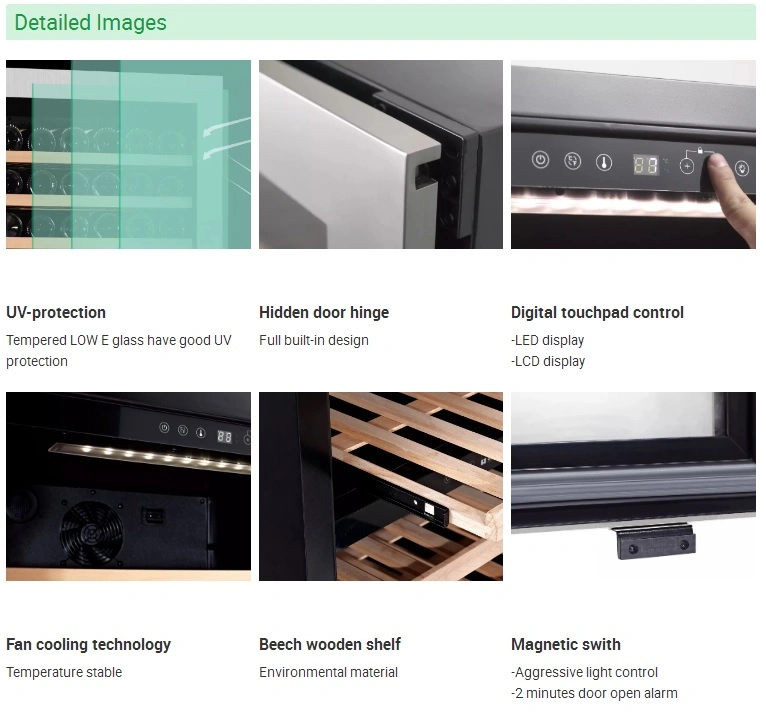 Built-in Climate-Controlled Fridge Cellars Wine Display Cabinet