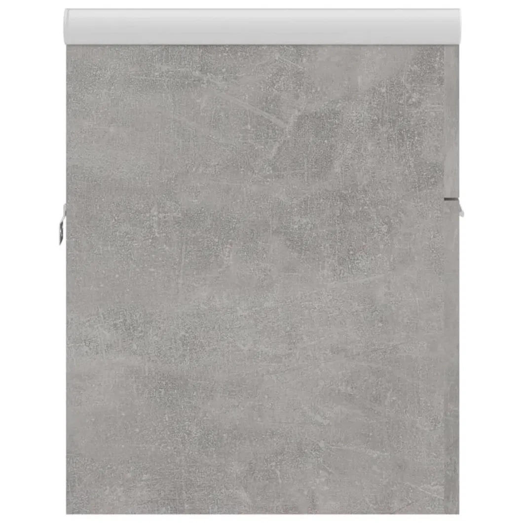 Sink Cabinet with Built-in Basin Concrete Grey Chipboard