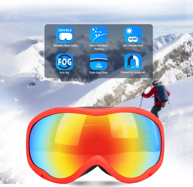Permanent Anti-Fog Inside Lens Retro Men Ski Sunglasses Skiing Skinny Goggles