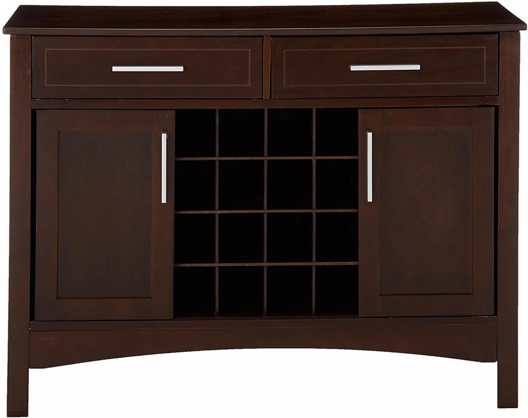 Chinese Furniture Wooden Buffet Modern Kitchen Cabinet Dark Walnut Buffet Sideboard with 2 Door 2 Drawer