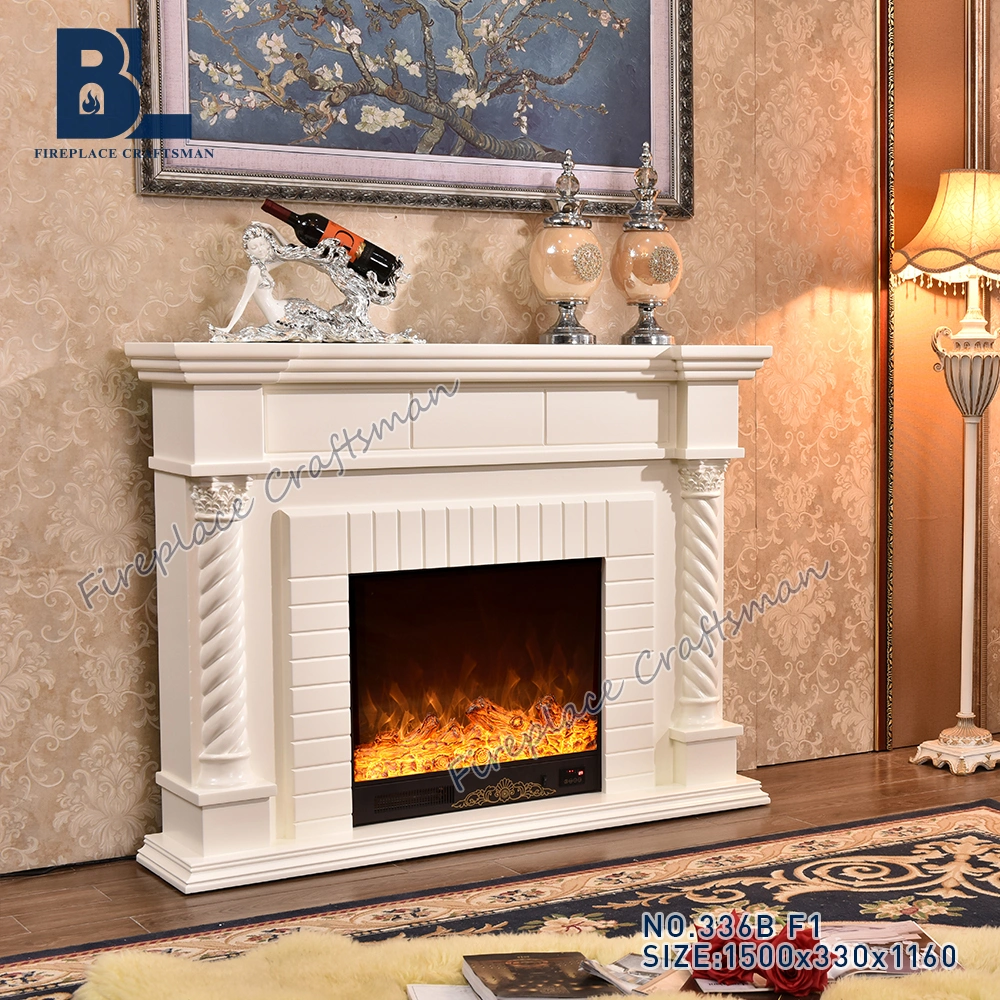 Indoor Faux Bioethanol Ethanol Wood Burning Electric Fireplace with Mantel 336b