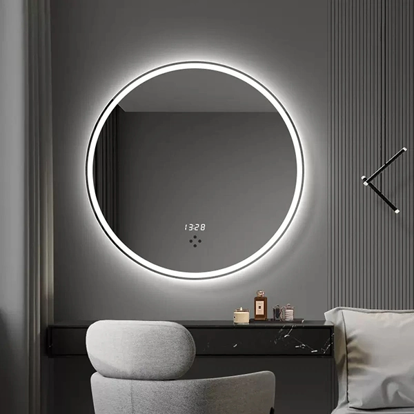 Wall Mounted Half Round Bathroom Wall Mirror Large Half Moon LED Mirror Backlight