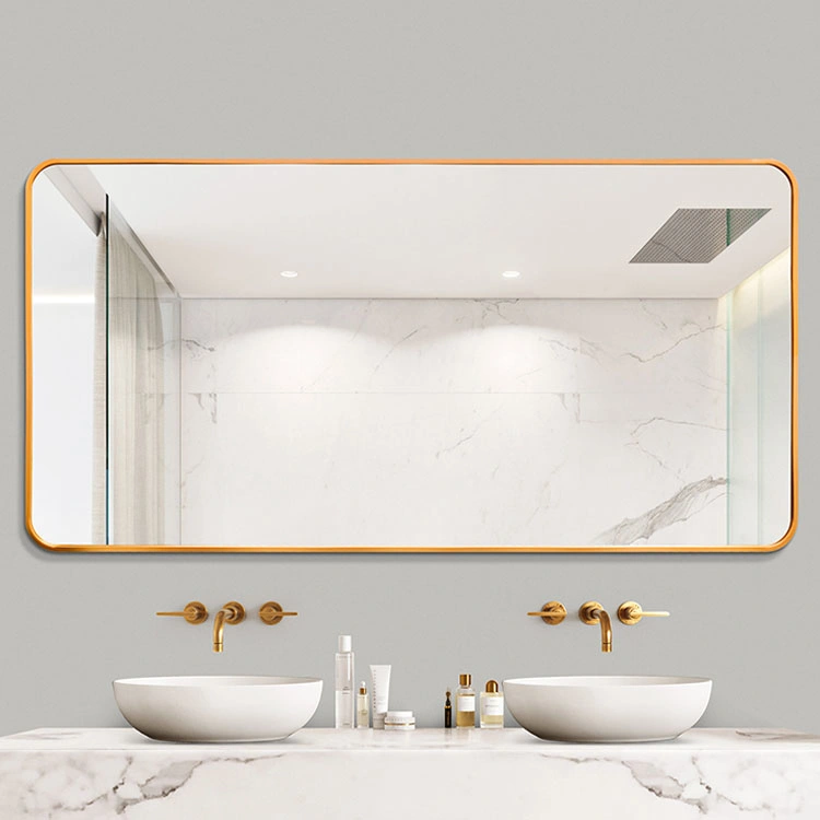 Hotel Decorative Aluminium Metal Frame Bathroom Furniture Wall Mirror