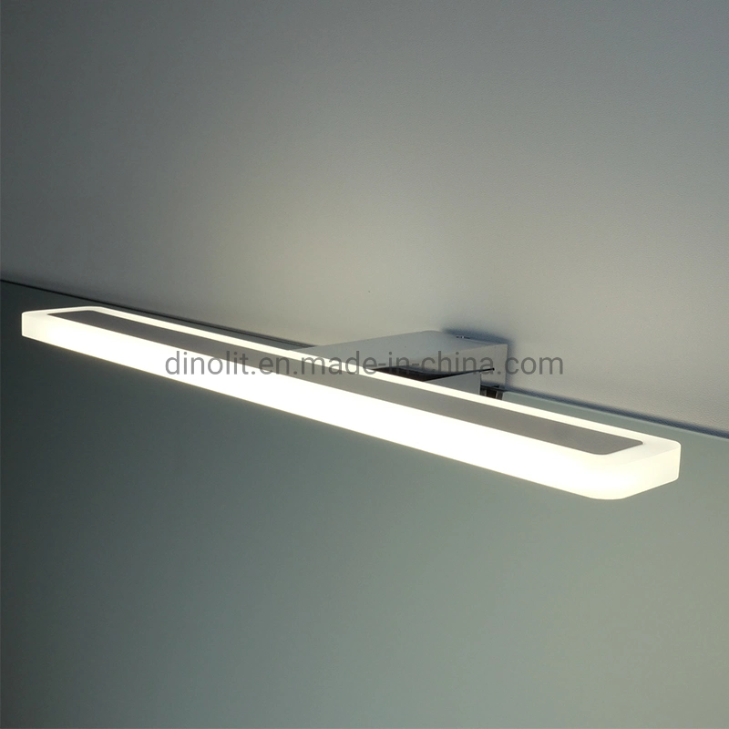 30cm/45cm/60cm Chrome 220V-240V Stainless Steel+Acrylic Waterproof Bathroom LED Mirror Lighting for Bath Furniture/Cabinet/Make-up Mirror/Vanity CE IP44