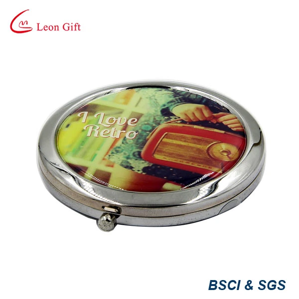 Sublimation Small Metal Rose Gold Compact Mirror with Custom Logo for Promotion