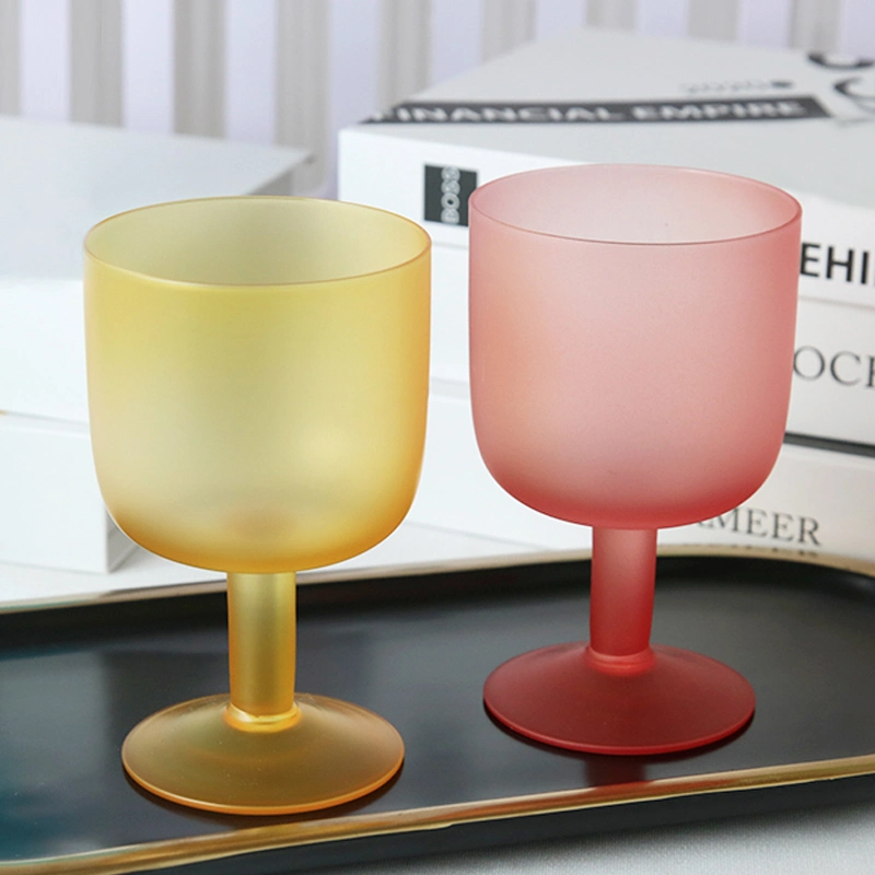 in Stock Colorful Matte-Finished Customizable Colors Lead-Free Glass 7.2oz Wine Glass Set