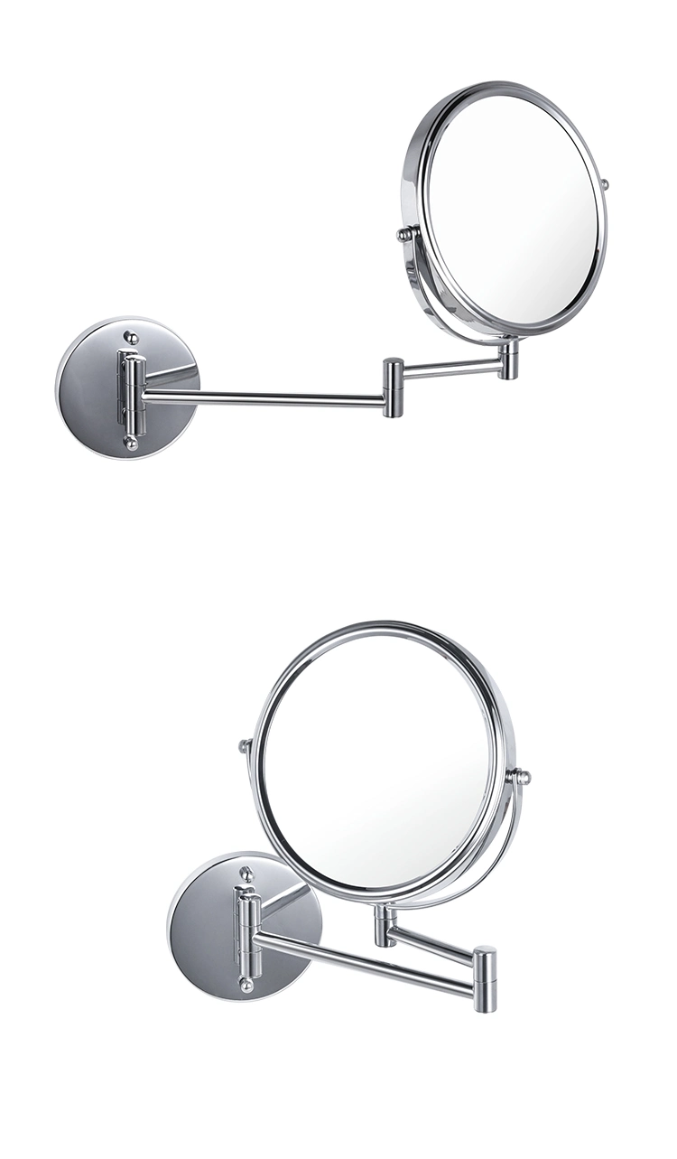 New Arrival Double Sides Metal Hotel Bathroom Wall Mounted Magnifying Silver Mirror Bathrooms Using Gmj833