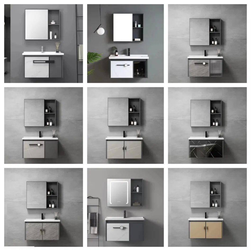 Modern Design Aluminum Bathroom Sink Cabinets Furniture with Mirror