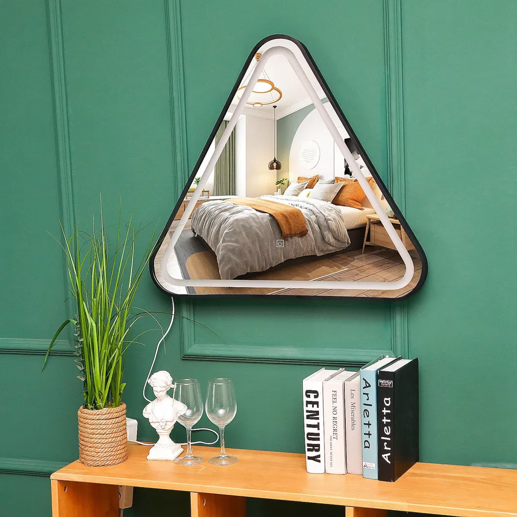 LED Aluminum Alloy Triangular Light Mirror Intelligent High-Definition Makeup Mirror