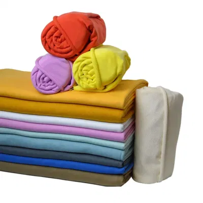 Recycle Rolyester Knit French Terry Plain Dye French Terry Fleece Hoodie Fabric 100% Cotton
