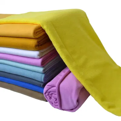 Recycle Rolyester Knit French Terry Plain Dye French Terry Fleece Hoodie Fabric 100% Cotton