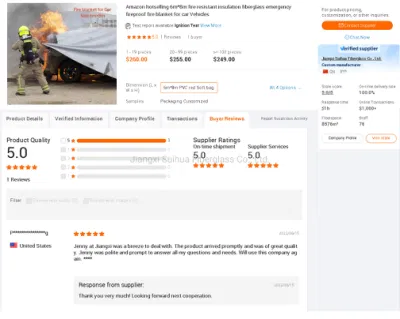 Extreme Large 6m*8m Fiberglass Fire Blanket for Vehicles Electric