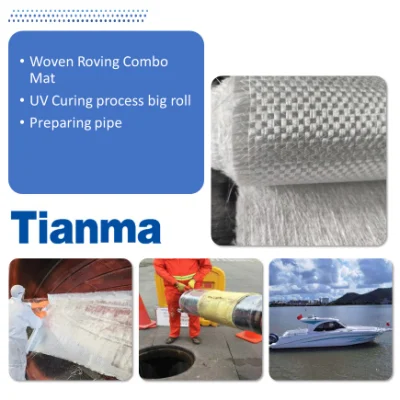 Pipe Relining Materials, Fiberglass Woven Roving Mat, Stitch Combo Mat