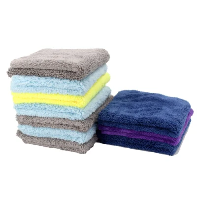 16X16 Soft Microfiber Coral Fleece Auto Car Washing Polish Towel with Scratch-Free