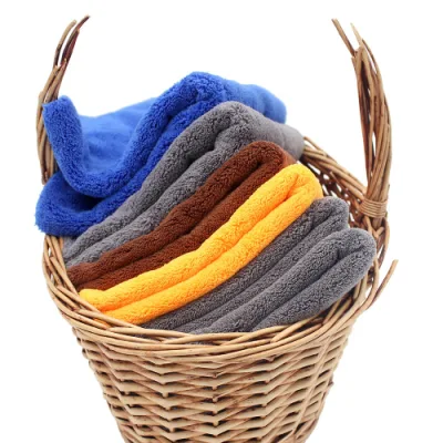 16X16 Soft Microfiber Coral Fleece Auto Car Washing Polish Towel with Scratch-Free