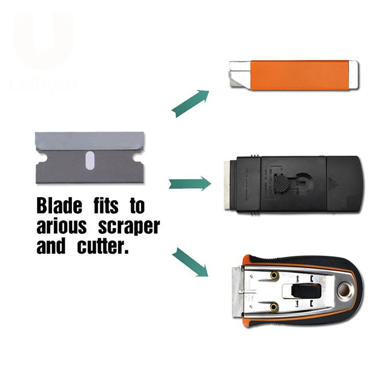 100PCS 1.5&quot; Razor Scraper Blade Glass Paint Oven Clean Carbon Steel Blade E13