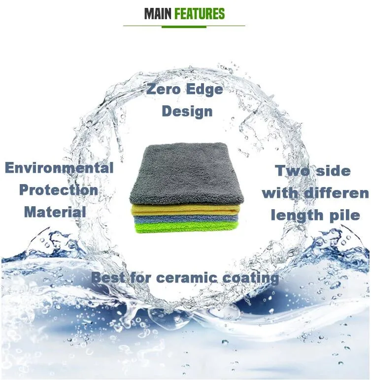 Super Absorbent High Quality Microfiber Coral Car Washing Cleaning Towels