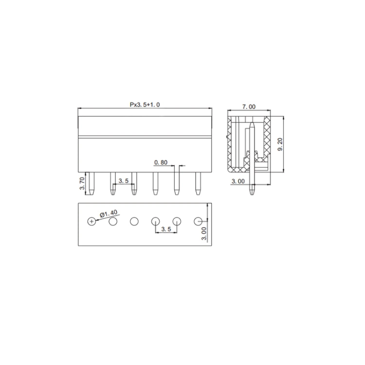 15edgvcrc-3.5mm PCB Welding Plate Straight Bend Needle Seat 2p 3p 4p 5p 6p-24p Terminal Connector Plug-in Terminal Block