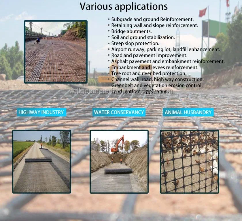 New Materials Good Price Uniaxial Grid Used on Cement Pavement