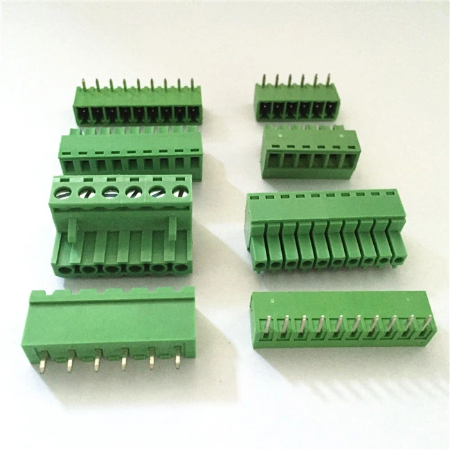 2/3/4/5/6/7/8/9/11/12pin Straight Needle Terminal Plug Type 300V 15A 5.08mm Pitch Connector PCB Screw Terminal Block