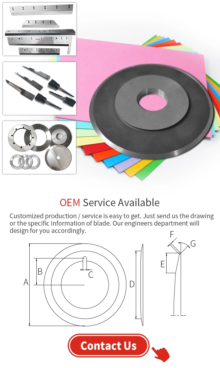 Factory Price Od 77mm Crush Cutter Pneumatic Round Knife Air Score Crush Cutter Blades Machine Knives