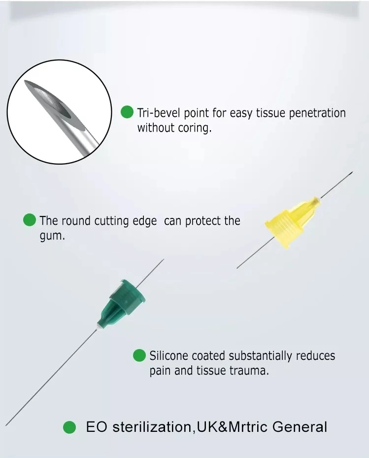 ISO CE Dental Supply 27g 30g Dental Injection Anesthesia Needles Sterilized Dental Needle