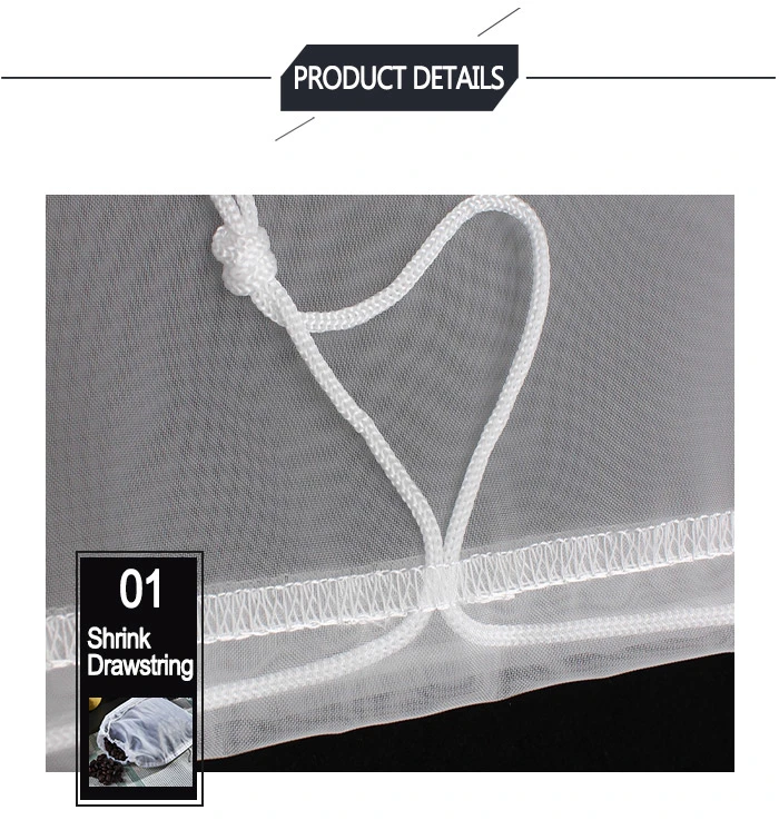 Reusable FDA Nylon / Organic Cotton / Hemp Mesh Nut Milk Filter Bag for All Purpose Food Strainer