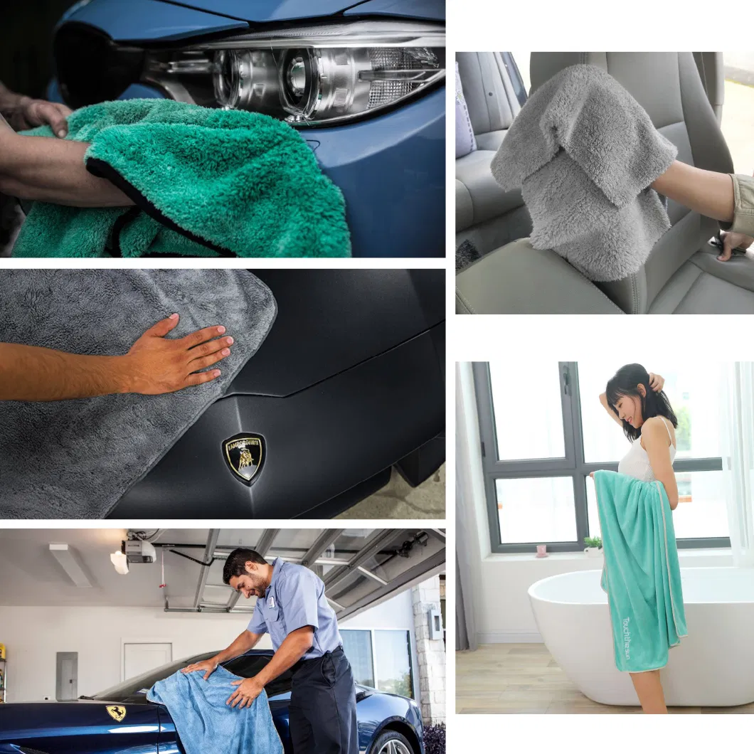 16X16 Soft Microfiber Coral Fleece Auto Car Washing Polish Towel with Scratch-Free