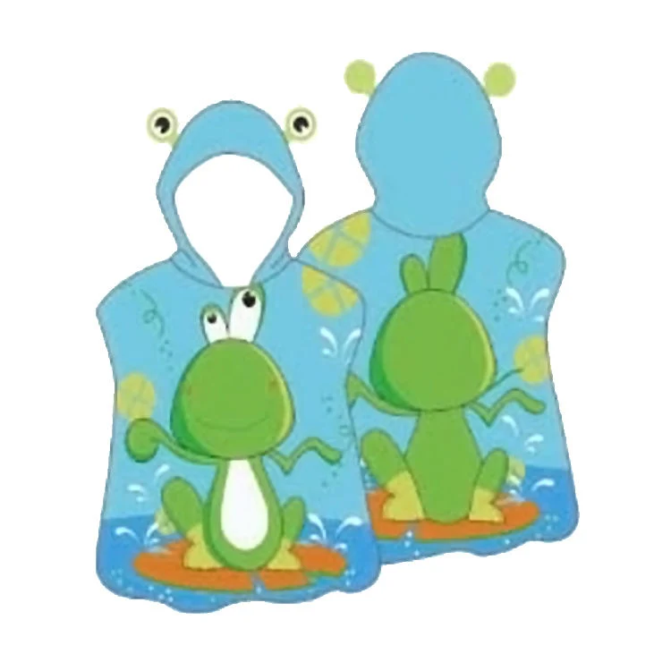 Printed Kid Microfiber Quick Dry UV Protection Baby Beach Poncho Towel Terry with Hood