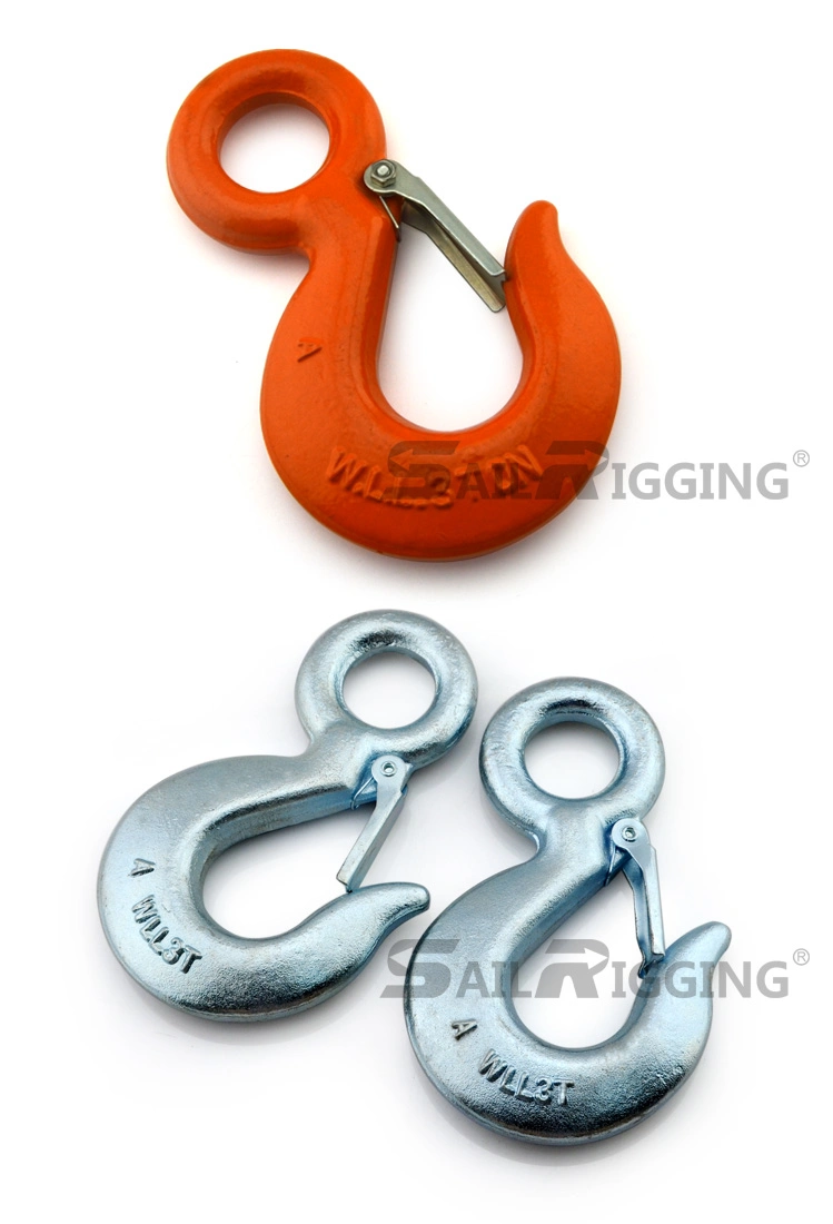 Wholesale Hardware Riggingcargo Chain Lift Rigging Alloy Steel Drop Forged Eye Slip Hook with Safety Latch