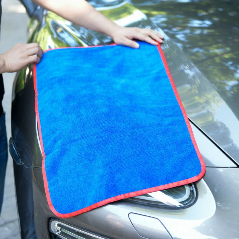 Super Absorbent Multipurpose Cleaning Drying 40X40cm 300GSM Warp Knitting Microfiber Towel with Overlocking Stitching