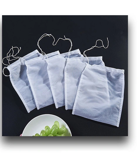 Reusable FDA Nylon / Organic Cotton / Hemp Mesh Nut Milk Filter Bag for All Purpose Food Strainer