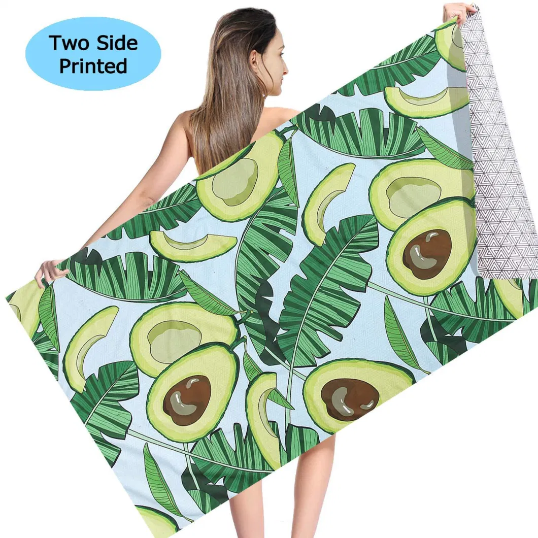 Hot Selling Quick Dry Microfiber Polyester Sublimation Beach Towels with Personalized Printed Logo for Beach
