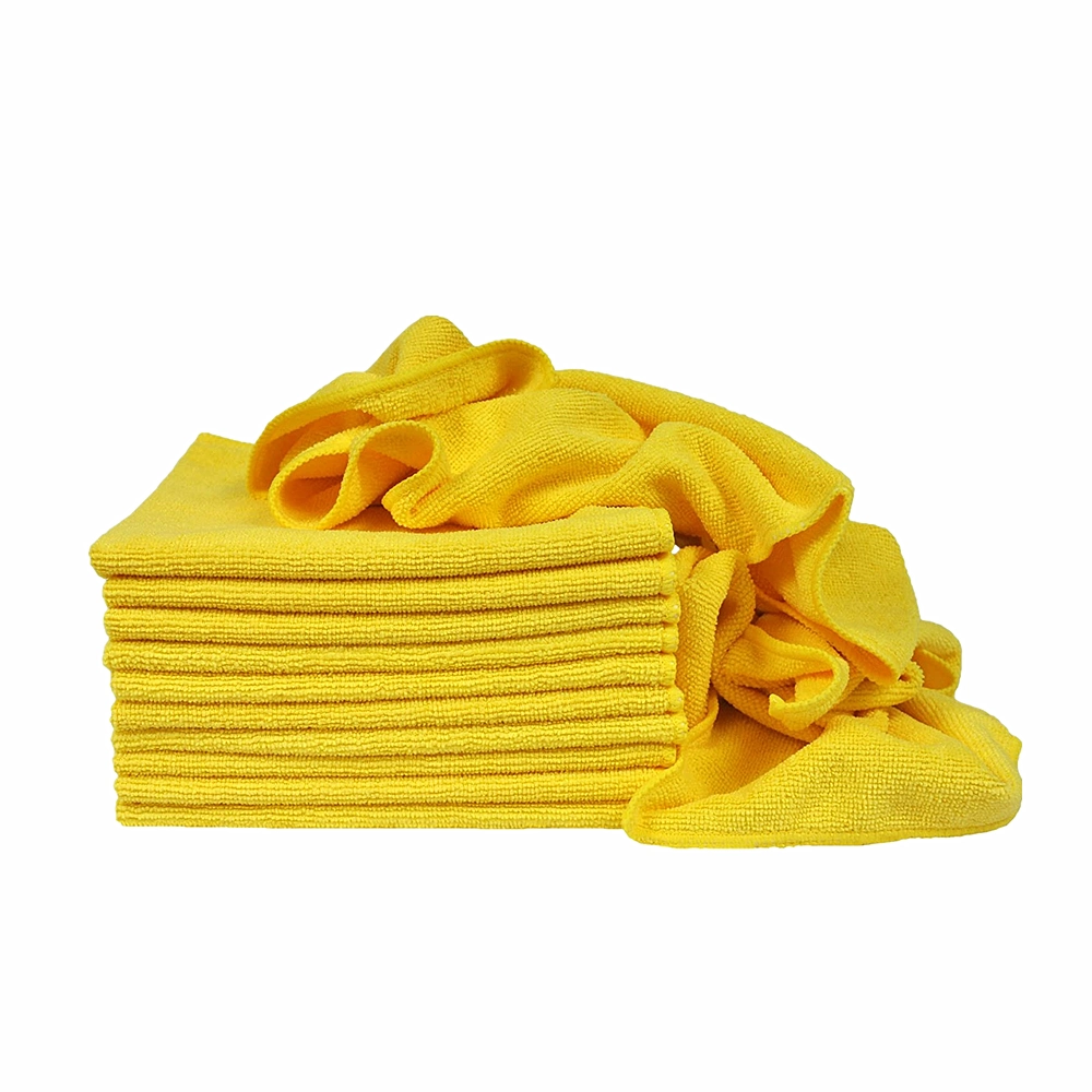 12 X 12inch Yellow Economy Multifunction Warp Knitting Terry Microfiber Towel (24 PACK)
