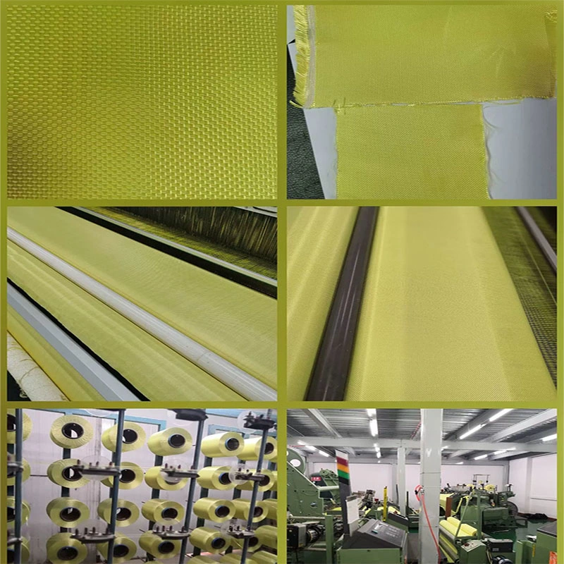 Yellow 1000d Plain Woven Aramid Fiber Fabric for Industrial Use