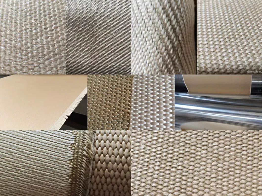 0.4-1.5mm Stainless Steel Wire Reinforced Fiberglass Fabric with Vermiculite Coating Vermiculite Coated Wire-Inserted Glass Fiber Cloth