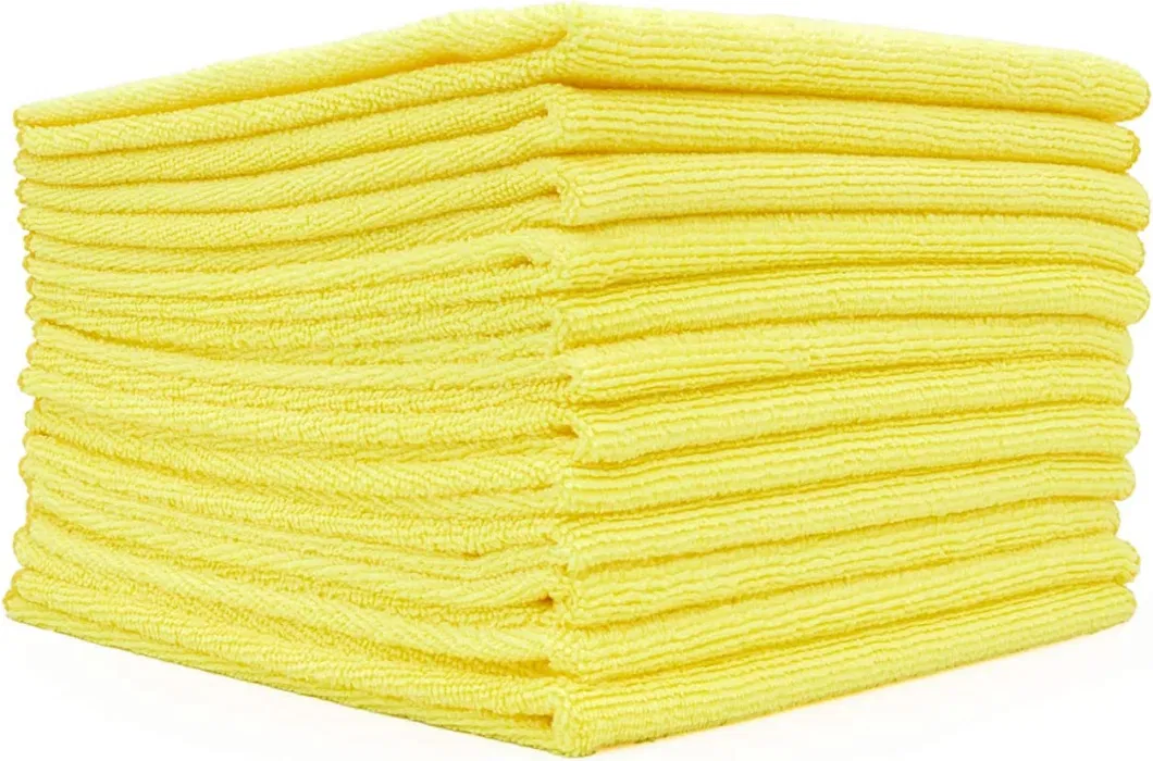 300GSM 40X40cm Yellow Microfiber Clean Cloth for Kitchen Household Made of Microfibre Fabric