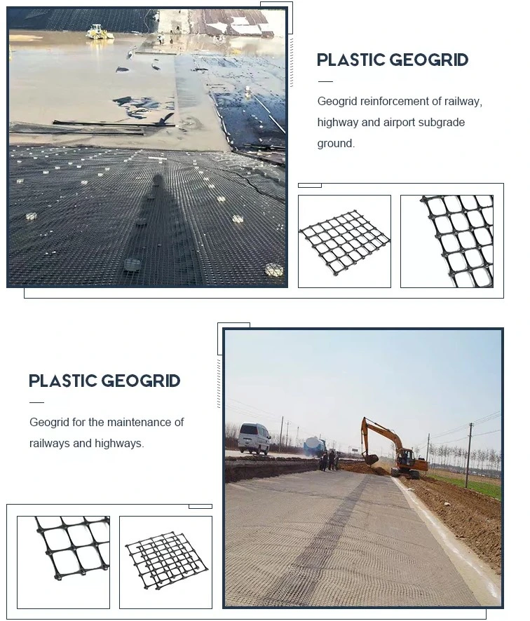 Geosynthetics Polypropylene Plastic PP Biaxial Geogird for Rawilway Foundation Road Construction