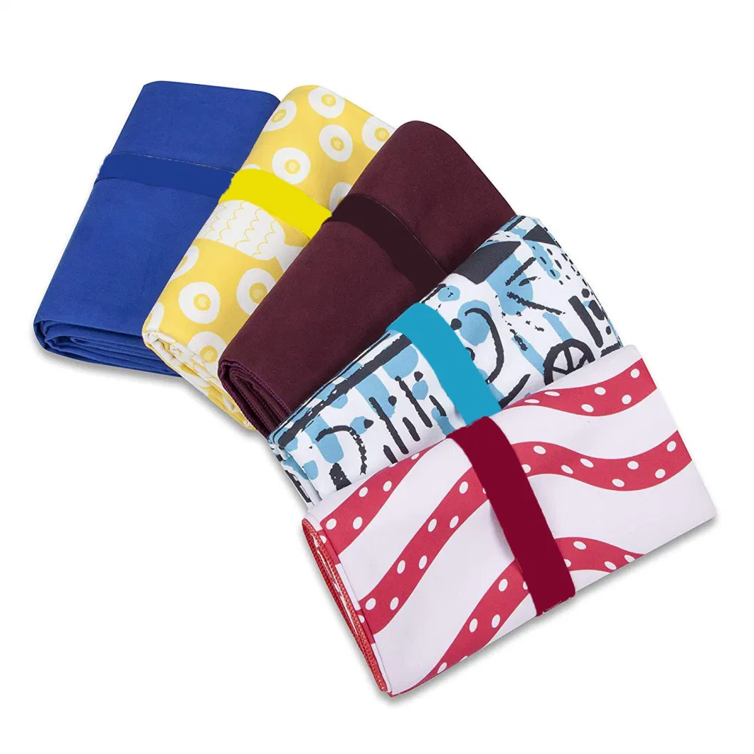 Hot Selling Quick Dry Microfiber Polyester Sublimation Beach Towels with Personalized Printed Logo for Beach
