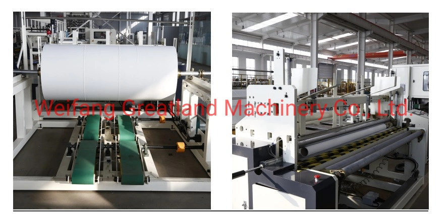Automatic Embossed and Perforated Toilet Tissue Paper Making Glue Lamination Kitchen Towel Paper Rewinding Paper Product Making Machine