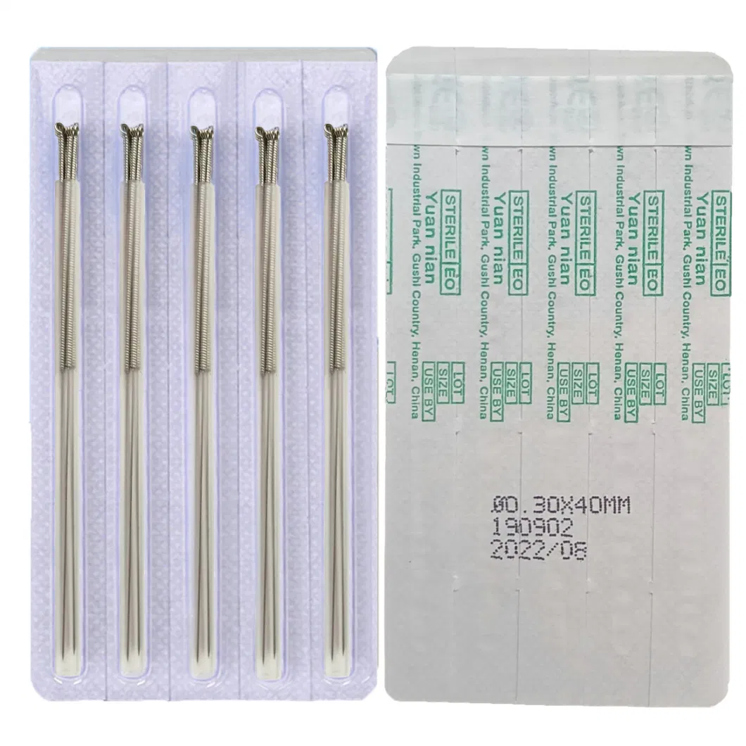 Professional Supplier 500PCS Stainless Steel Handle Sterile Acupuncture Needles with Guide Tube