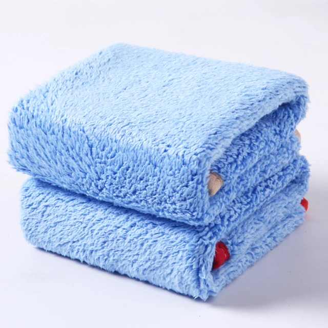 40X40cm 380 GSM Long and Short Pile Warp Knitting Good Quality Microfiber Car Drying Towel with Hair Brushed