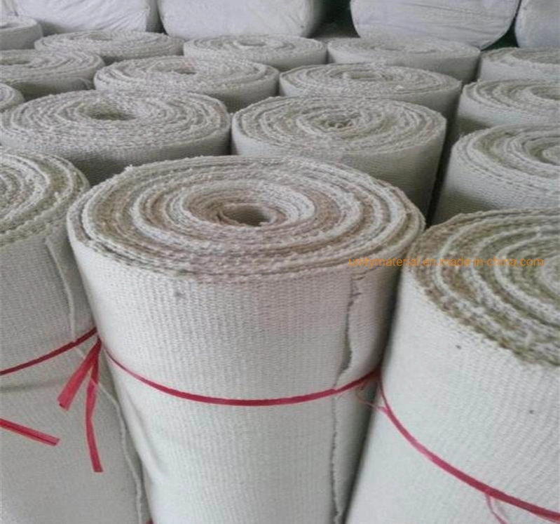 Industrial Furnace Curtains Heat Proof Fibre Wool Textiles Ceramic Fiber Cloth for High Temperature Thermal Insulation Sealing with Ss Wire
