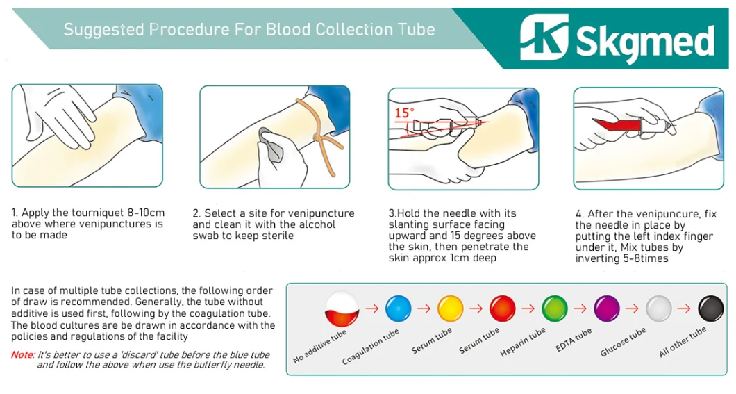 Multi-Sample Vacuum Blood Collection Needle Suit for Blood Collection Tube 22g