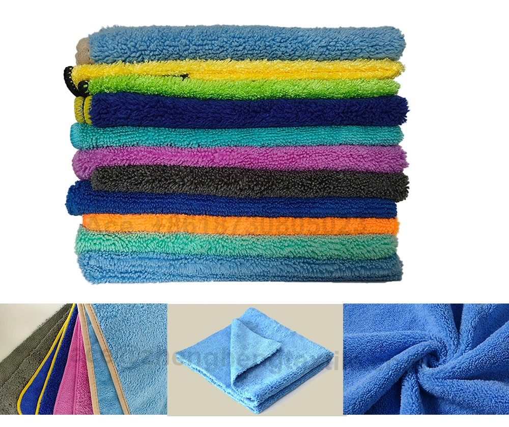 350GSM Warp Knitted Long and Short Dual Pile Microfiber Cleaning Towel for Car Wash and Car Detailing Polishing Surfaces
