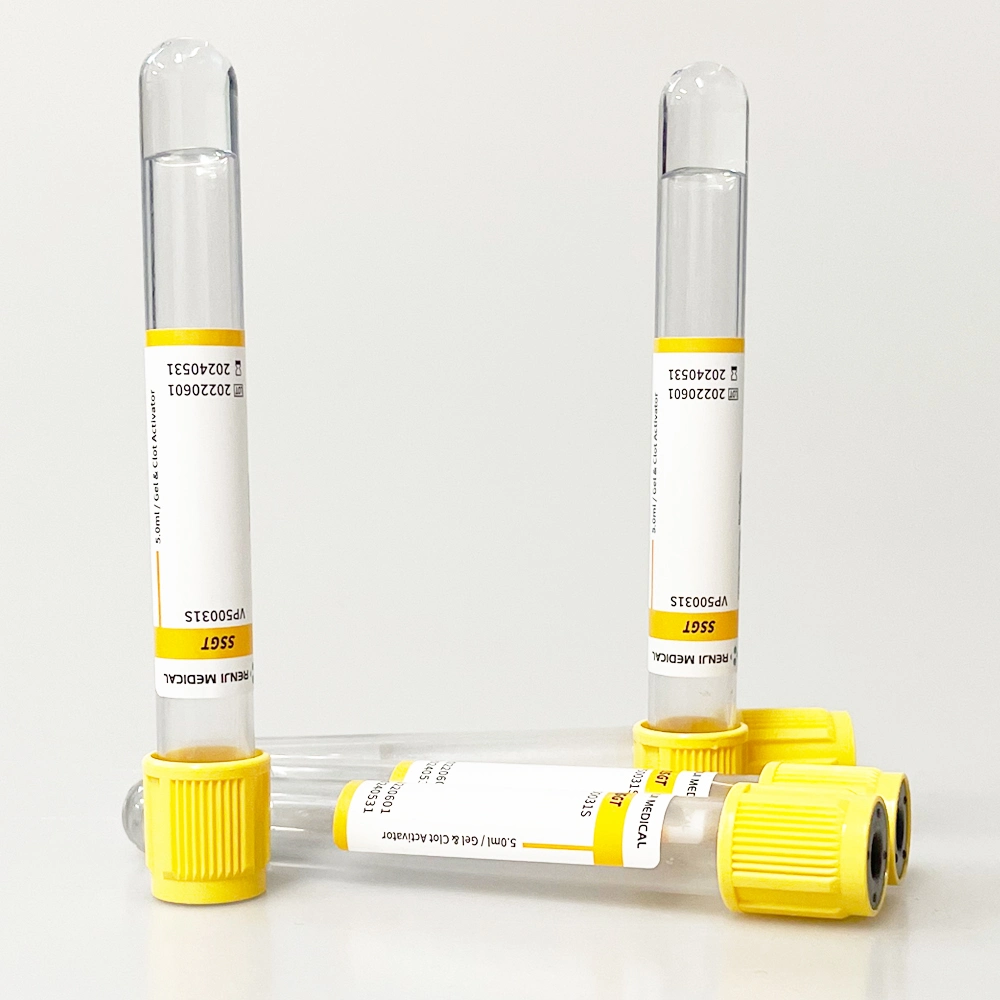Medical Yellow Top Sst Tube Gel and Clot Activator Vacuum Blood Collection Tubes