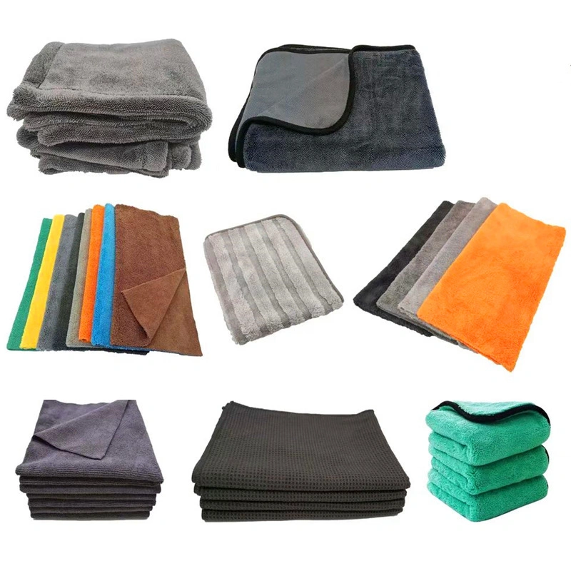 300GSM 40*40cm Microfiber Car Drying Cleaning Towel Warp Knitting Car Wash Towel