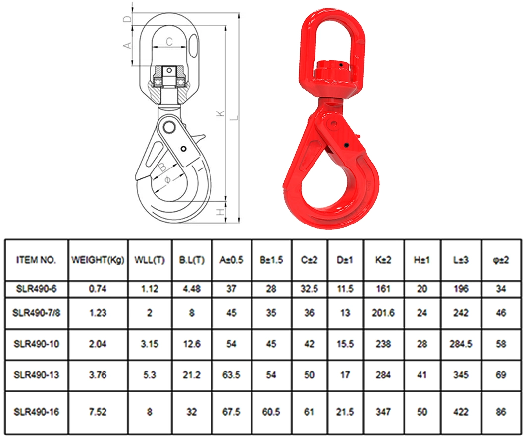 Factory G80 New Type Swivel Selflock Hook for Lifting Chain Slings