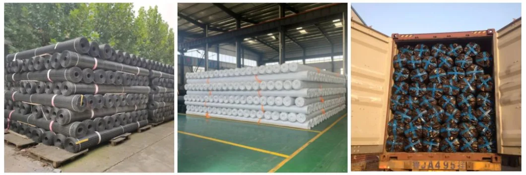 China ISO/CE Qualification Factory Price 50kn 80kn 100kn 120kn Glass Fiber Grid Mesh Asphalt Bitumen Coating Fiberglass Geogrid for Road Reinforcement