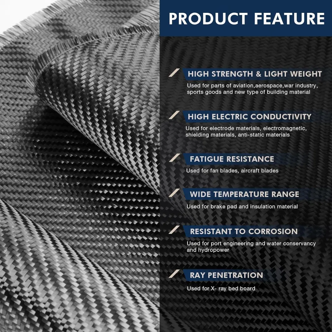 Factory Wholesales Superlight Plain Weave Carbon Fiber Fabric Carbon Fiber for Industrial Building Decoration Car